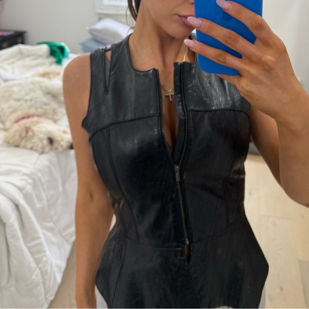 Black Leather Vest